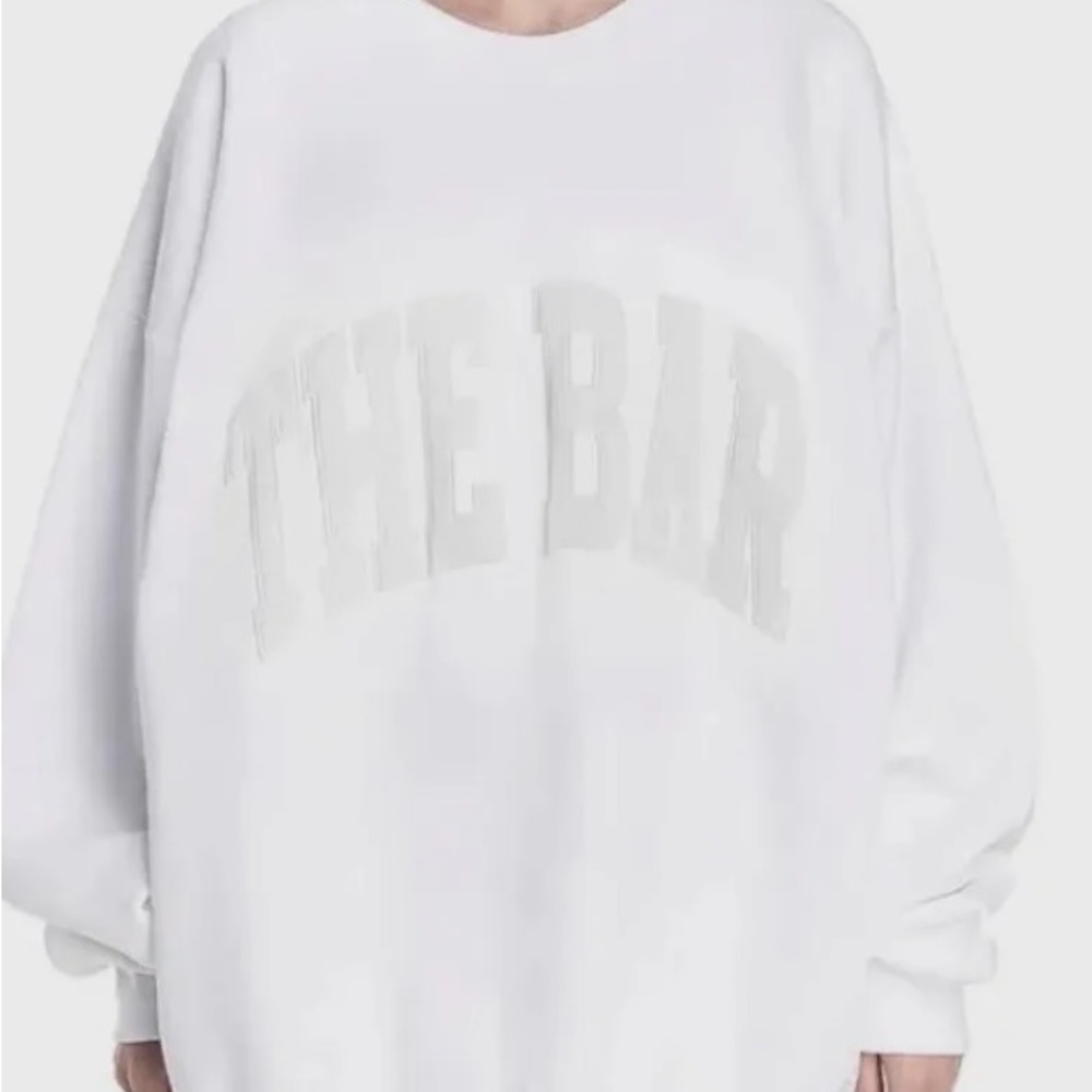 THE BAR Varsity Sweatshirt White on White (NEW)